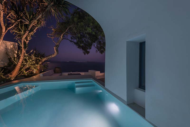 Pina Caldera Aria Hotels Pool at night