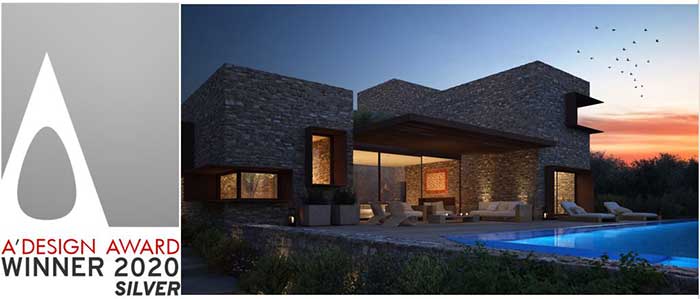 Διεθνές βραβείο στην κατηγορία Architecture, Building and Structure Design για το "Panorama Villa" στο Costa Navarino